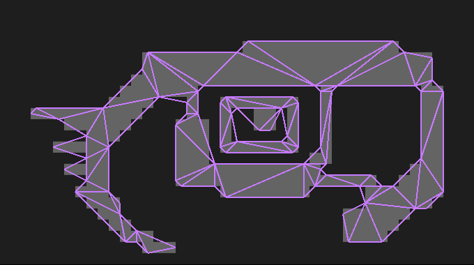 Polygon triangulated with excess triangles